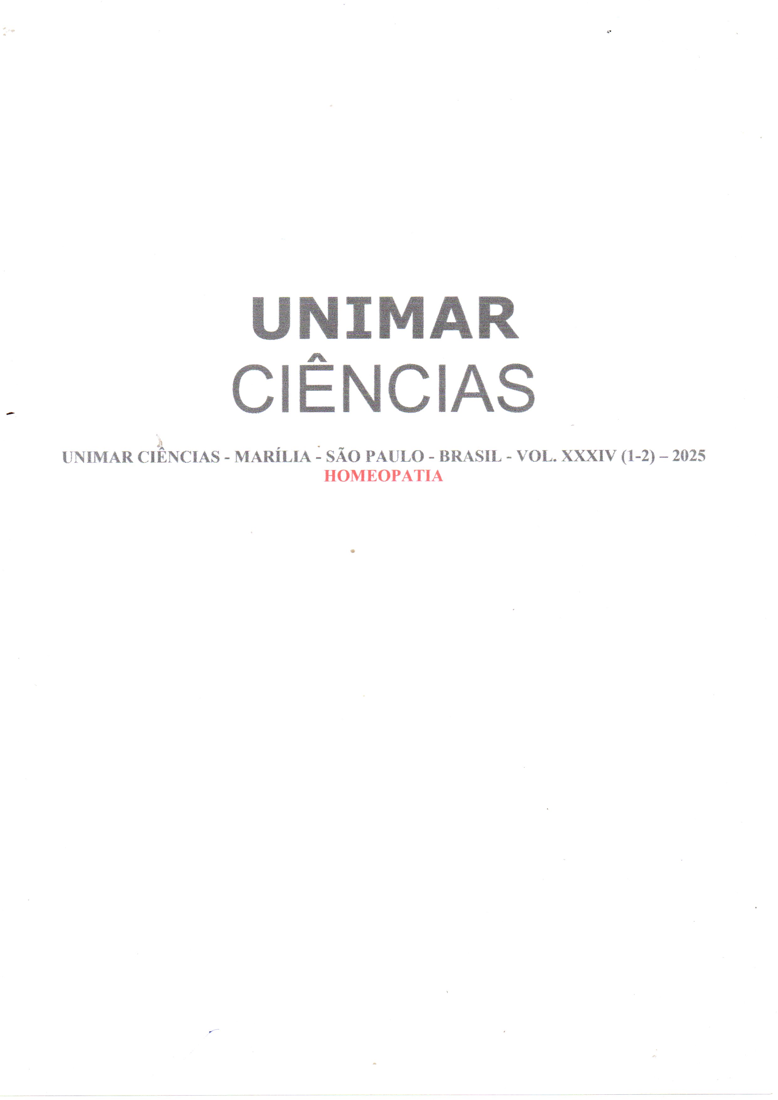 					Visualizar v. 34 n. 1-2 (2025): Revista Unimar Ciências HOMEOPATIA
				